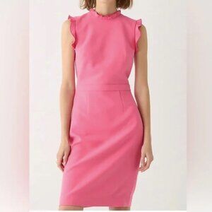NWT Ruffle-trim sheath dress in stretch crepe
